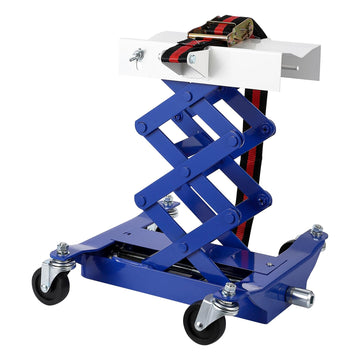 Cric idraulico a basso profilo da 450 libbre, corsa da 7 a 23 pollici, blu