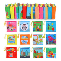 Set di libri didattici in tessuto per bambini Garvee, 12 pezzi, cotone, lavabili, morbidi, atossici, per neonati e bambini piccoli, educazione precoce, regalo, 10,5x10,5 cm
