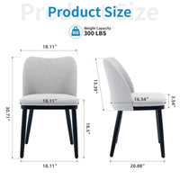 Garvee Set di 2 sedie da pranzo, rivestite in tessuto con gambe in legno, ergonomiche, moderne, grigie, per cucina e bar