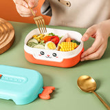 Garvee Brotdose Bambini 700ml Ermetica con Comparti Senza BPA PP Design Cartoon Arancione-Verde per Asilo & Scuola