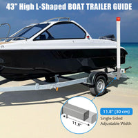 Guida for rimorchio per barche Garvee regolabile da 40 pollici con luci a LED, acciaio zincato antiruggine, per barche da sci, da pesca e a vela, montaggio flessibile, protezione in PVC, 46 pollici, nero