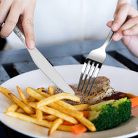 Set di posate Garvee da 30 pezzi in argento per 6 persone, acciaio inossidabile 18/10 di alta qualità, lavabile in lavastoviglie, manico decorato, resistente, per casa e ristorante, argento