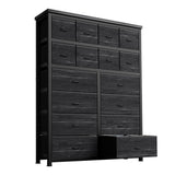 Cassettiera GARVEE con 16 cassetti in tessuto, organizer per camera da letto, cucina, ufficio, corridoio, soggiorno, cameretta bambini - Nero
