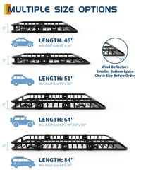 Portapacchi universale Garvee da 64"x39" con capacità di 200 libbre, acciaio resistente, deflettori antivento per SUV e camion, nero