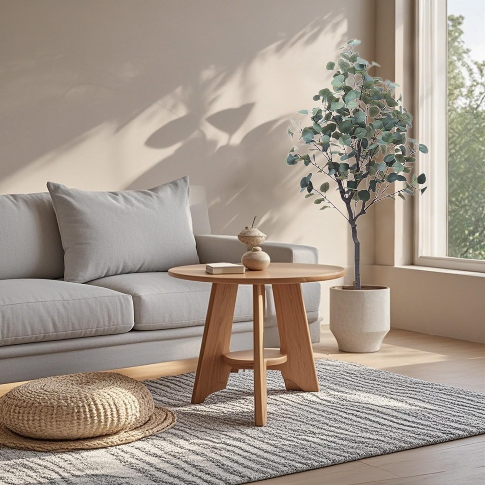 Albero di eucalipto artificiale Garvee da 3,9 piedi con foglie di seta realistiche per la decorazione di casa e ufficio, verde