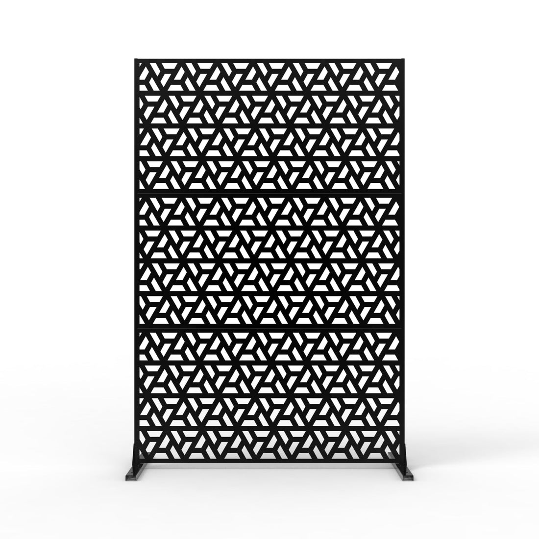 Garvee Schermo per la privacy in metallo a 3 pannelli antiruggine con verniciatura a polvere per giardino, balcone, terrazza, 72x47 pollici, grigio