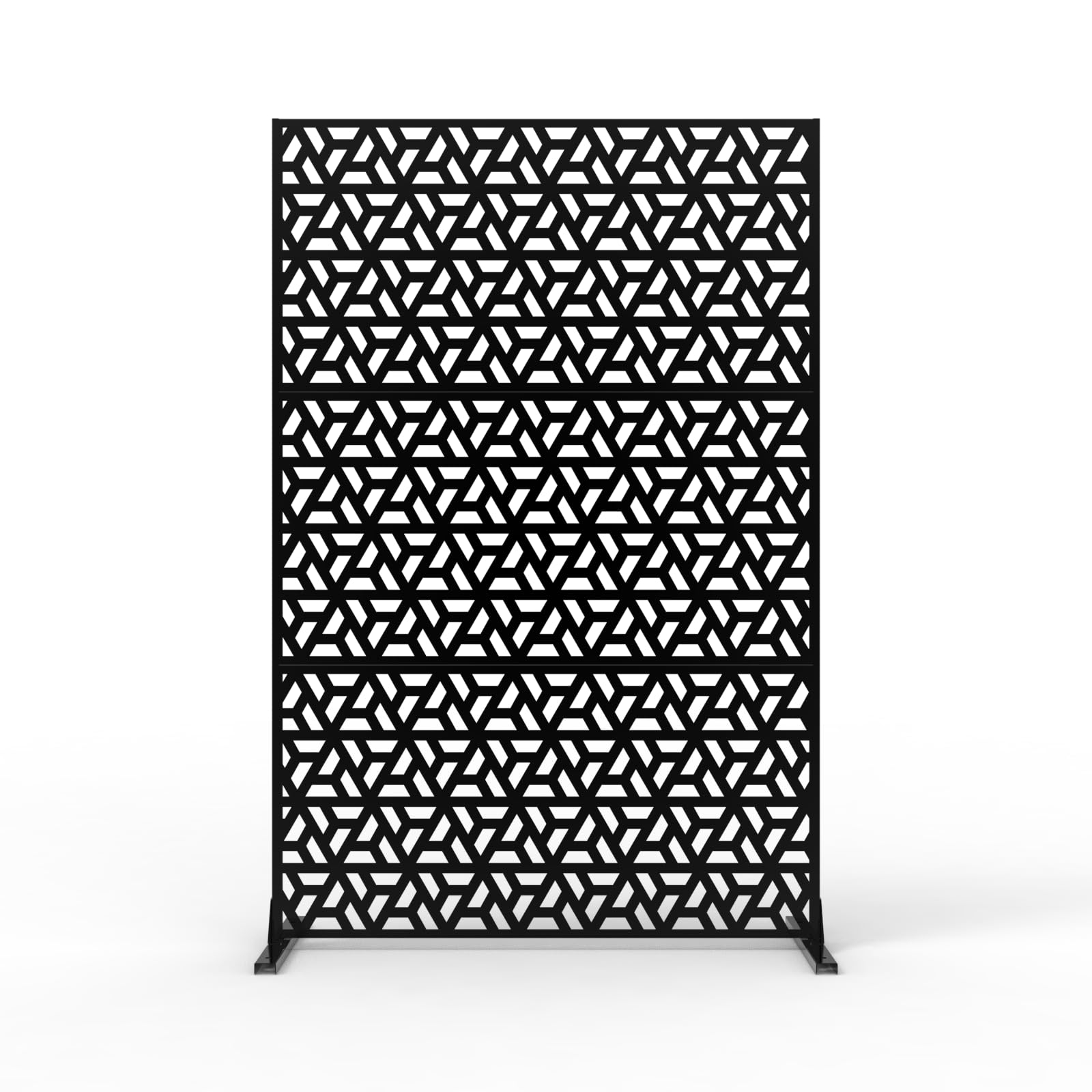 Garvee Schermo per la privacy in metallo a 3 pannelli antiruggine con verniciatura a polvere per giardino, balcone, terrazza, 72x47 pollici, grigio