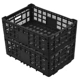 Garvee Cassa Latte Pieghevole 52L - Plastica Polipropilene Resistente - Pareti Rinforzate, Impilabile, Leggera - Per Garage, Cucina, Ufficio, Nero - 2Nero