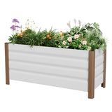 Garvee Vaso Da Giardino In Alluminio Bianco 99x41x46 cm - Profondo, Leggero, Resistente Alla Ruggine Per Patio E Balcone - White