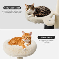 Garvee Cat House con tiragraffi e nascondiglio per lettiera, tiragraffi in sisal, più livelli, bianco, per soggiorno