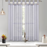 Tende in finto lino GARVEE, stile rustico, filtranti la luce e facili da pulire, 27x45 pollici, grigio, per camera da letto e soggiorno - Grigio