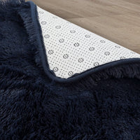 Tappeto Garvee Shaggy 5x8 piedi blu navy tie-dye ultra morbido e soffice ad alta densità per la cameretta dei bambini e il soggiorno
