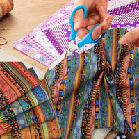 Garvee 5 pezzi di tessuti di cotone Fat Quarters con stampa etnica per patchwork e progetti di cucito fai da te, 10x8 pollici, multicolore