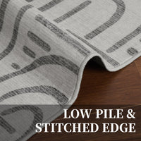 Tappeto per soggiorno Garvee 200x290, lavabile, antiscivolo, a pelo corto, grigio, per soggiorno, camera da letto, sala da pranzo