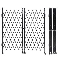 Cancello di sicurezza pieghevole Garvee in acciaio con rulli a 360°, flessibile e robusto, per la casa e l'industria, dimensioni standard, nero