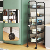 Carrello Garvee piccolo a 5 ripiani con maniglia e freni per bagno e camera da letto, spazio di archiviazione ridotto, cestini traspiranti, salvaspazio, uso versatile