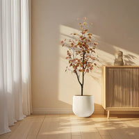 Albero di eucalipto artificiale Garvee da 4 piedi con vaso di plastica per decorazioni interne ed esterne, facile da pulire, foglie di seta, foglie autunnali realistiche