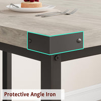 Tavolo da pranzo estensibile Garvee da 63" per 4-8 persone, grigio retrò, 3 pezzi, MDF e metallo, salvaspazio per appartamenti