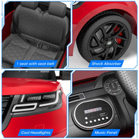 Garvee Kids Electric Car Land Rover 12V – Con telecomando, musica Bluetooth, luci LED rosse, per bambini dai 3 agli 8 anni, da usare all'aperto o a casa.