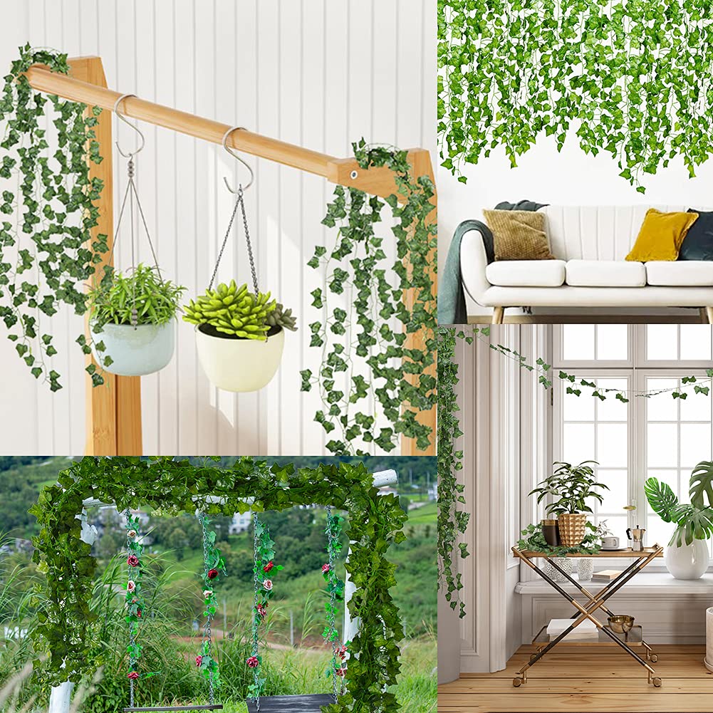 Ghirlanda di edera artificiale Garvee, 16 pezzi, 2,1 m, piante verdi sospese per ufficio, cucina, matrimonio, giardino, decorazione murale