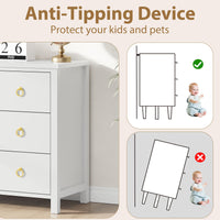 Cassettiera Garvee da camera da letto, 29" con 3 cassetti, bianca, per soggiorno e corridoio, in legno MDF, resistente ai graffi e all'acqua, ampio spazio di archiviazione