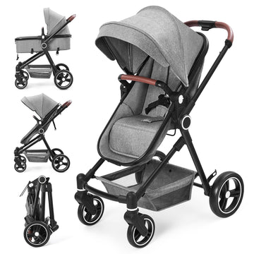 Passeggino/carrozzina Garvee 2 in 1 per 0-36 mesi, fino a 22 kg, ruote grandi, sistema da viaggio, facile da piegare