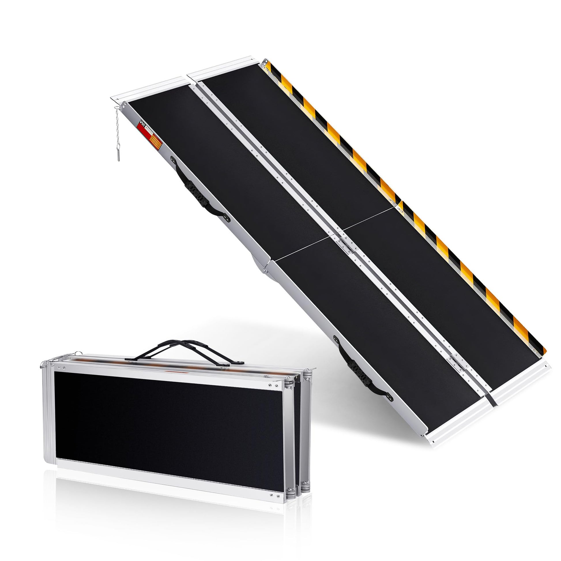 Rampa per sedia a rotelle in alluminio da 7 piedi – Rampa extra lunga con capacità di carico di 600 libbre per gradini alti e ausili per la mobilità