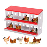 Nidificatori Garvee per Galline in Acciaio Zincato con Sistema Egg Rollaway, Raccolta Facile, Resistente, per Pollaio e Fattoria, 6/8/10 Posti, Grigio - Rosso