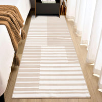 Tappeto lavabile Garvee 80x150 per corridoio, tappeto per soggiorno a pelo corto, antiscivolo, morbido, moderno, per camera da letto, cucina, beige