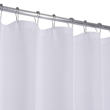 GARVEE Tenda da doccia testurizzata con effetto lino, lavabile, 180x200 cm, bianco, per bagno e vasca da bagno