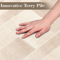 Tappeto moderno a pelo corto Garvee con taglio sagomato e motivo geometrico per soggiorno e camera da letto 160x230 cm beige