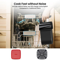 Friggitrice ad aria calda Garvee da 4,5 l e 1500 W con finestra di visualizzazione e tappetino da forno in silicone per la cucina di famiglia