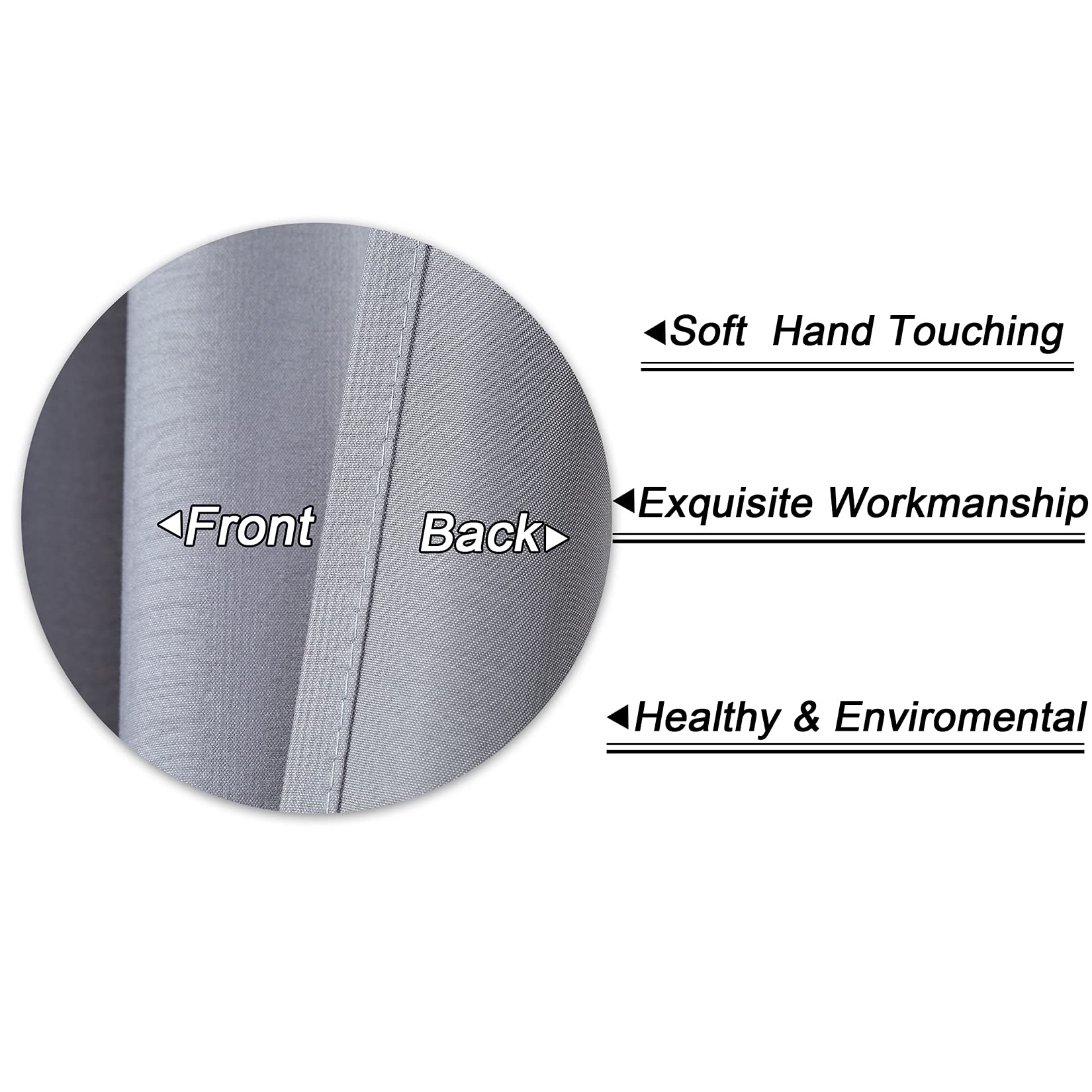 Tende da cucina impermeabili Garvee con trama in rilievo, tende corte per piccole finestre a mezza altezza, 5,1x76,2 cm, grigio, per cucina, bagno, camera da letto, soggiorno