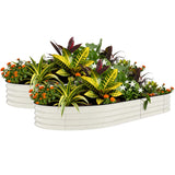 Garvee 2 Pack Letti Da Giardino Rialzati In Acciaio Zincato - Resistente Alla Ruggine, Facile Montaggio, Beige/Verde, Altezza 46 cm - Ideale Per Orto E Fiori - Beige