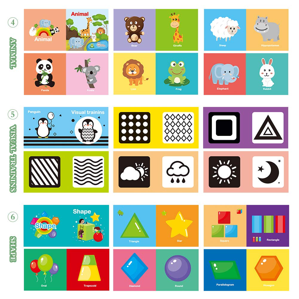 Set di libri didattici in tessuto per bambini Garvee, 12 pezzi, cotone, lavabili, morbidi, atossici, per neonati e bambini piccoli, educazione precoce, regalo, 10,5x10,5 cm