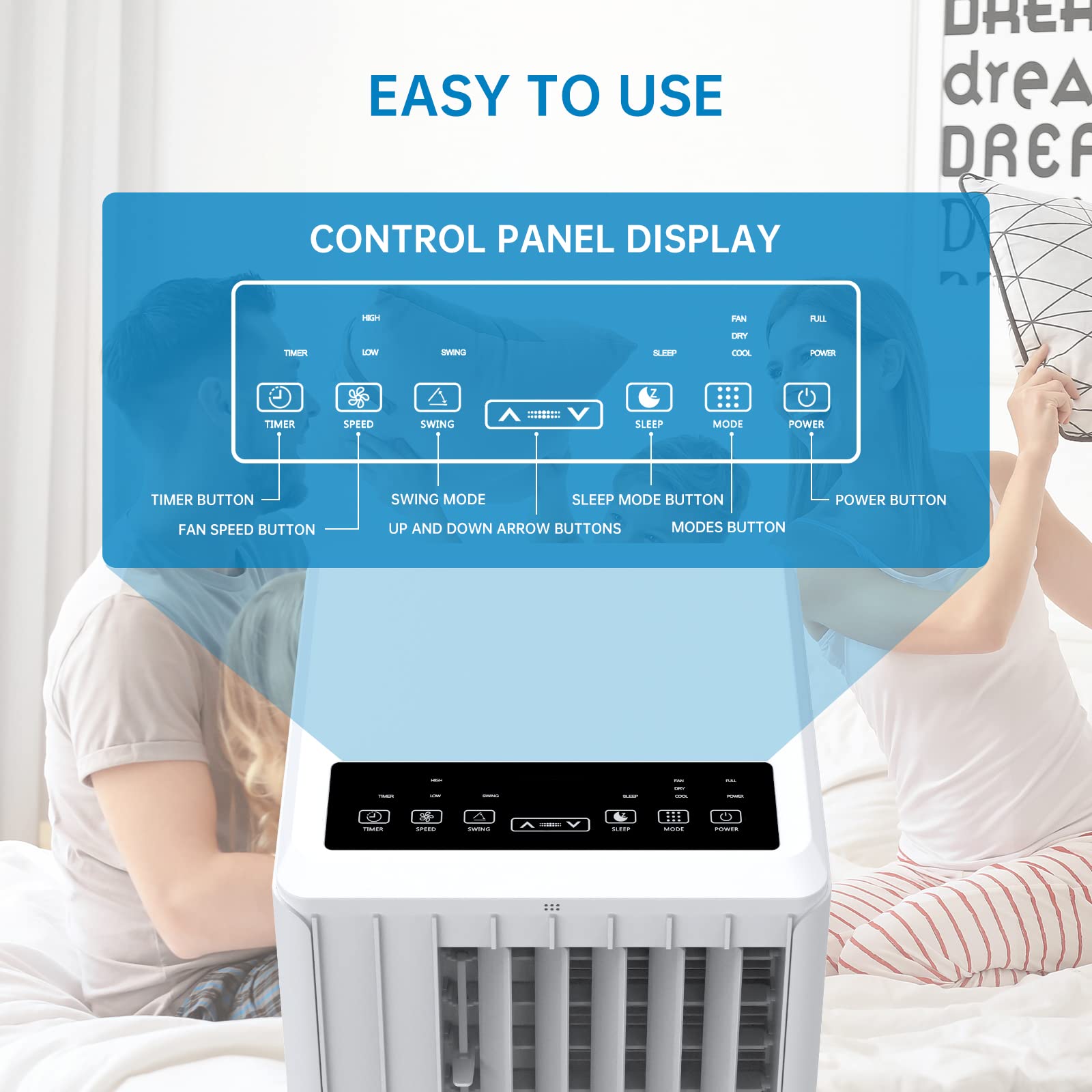 Condizionatore d'aria GARVEE 9000 BTU - Raffreddamento efficiente e funzionamento silenzioso - Materiale robusto - Risparmio energetico e compatto - Per casa e ufficio