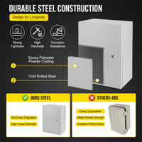 Quadro elettrico per esterni Garvee 16x12x8 pollici NEMA 4X IP66, quadro in acciaio impermeabile per industria e edilizia, grigio