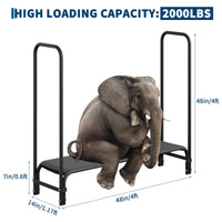 Garvee 4 piedi supporto per legna da ardere supporto per legna per impieghi gravosi per giardino e patio capacità di carico 2000 libbre acciaio inossidabile nero