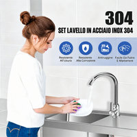 Garvee Waschtisch In Acciaio Inox Multifunzionale, Grande Piano Di Lavoro, Vasca Profonda, 120x45x82cm, Acciaio Inox, Per Lavanderia E Garage