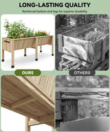 Letto da giardino rialzato Garvee 6x2x2,5 piedi in legno di cedro con ganci per verdure ed erbe aromatiche da esterno 13,7 pollici di profondità stabile ed ergonomico