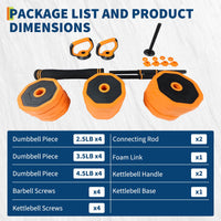 Set Manubri Regolabili Garvee 4 in 1 da 44/66/88 Libbre - Ideale per Festa del Papà, Multifunzionale Casa, PVC Ergonomico Cambio Rapido