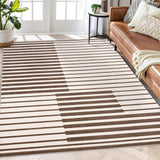 Tappeto Garvee lavabile a pelo corto per soggiorno e camera da letto, 120x170 cm, marrone, antiscivolo, facile da pulire - Beige