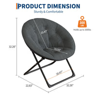 Sedia pieghevole Garvee in pelliccia sintetica con struttura in metallo per camera da letto e giardino, grigia, comoda e portatile