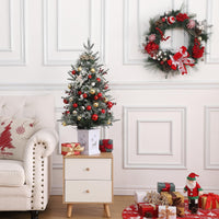 Albero di Natale artificiale Garvee, confezione da 2 – 91 cm, 78 LED (bianco caldo), 8 modalità di luce, base semicircolare, fibra ottica, effetto gelo