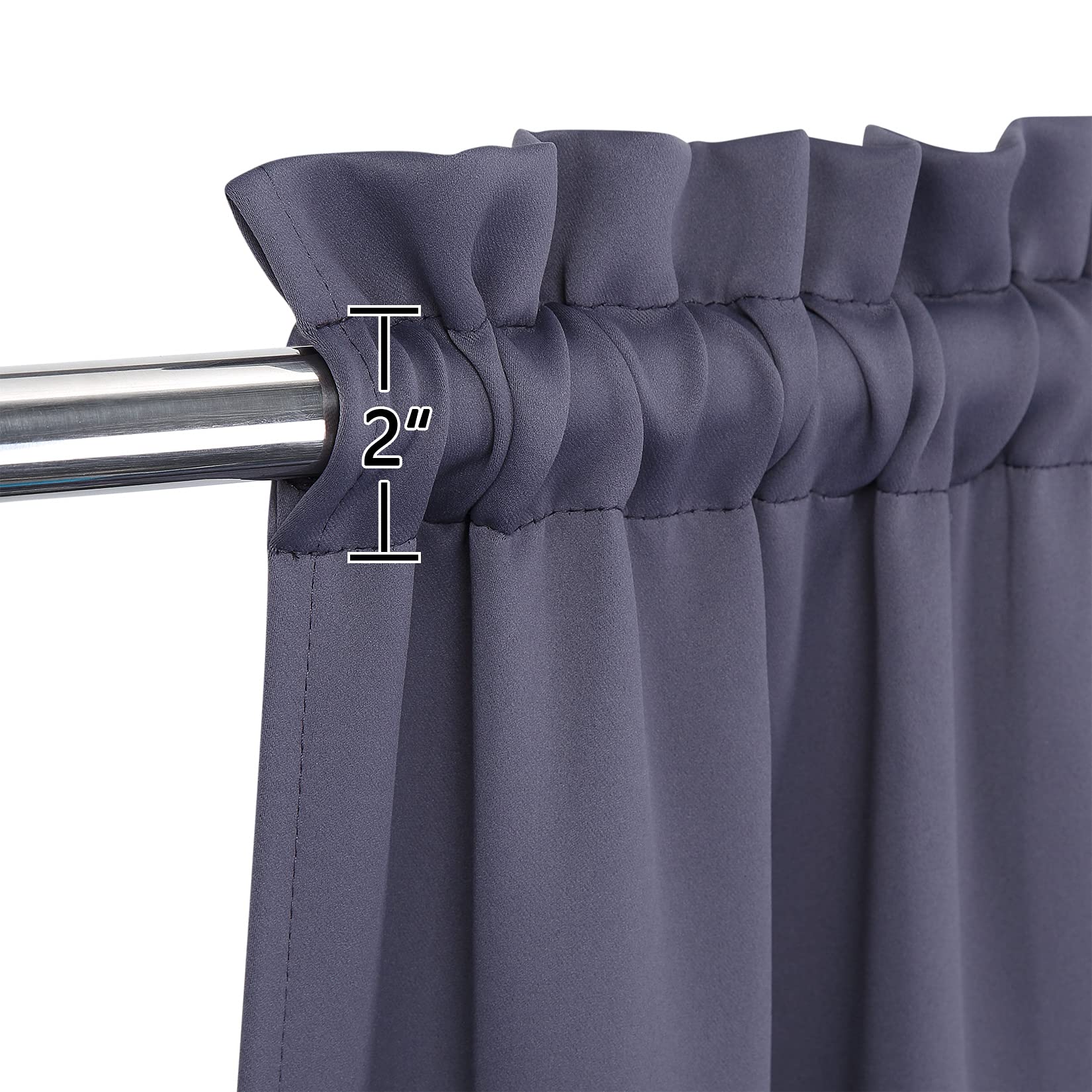Tende oscuranti termiche da cucina Garvee Valance, grigio scuro, per piccole finestre, cucina, camera da letto, 52x15 cm