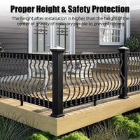 Balaustre per terrazze GARVEE, confezione da 50 balaustre in alluminio per terrazze, balaustre ad arco ondulato da 32,25"x1" con viti, balaustre per terrazze per scale, ringhiere per terrazze e scale, nero opaco