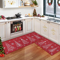 Set di tappeti da cucina Garvee antiscivolo, 2 pezzi, 40x60 cm + 40x120 cm, rosso e verde