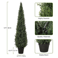 Pianta artificiale di abete nobile pioppo Garvee, 1,5 m, resistente alle intemperie, sempreverde, per uso interno ed esterno, giardino e patio, texture realistica verde