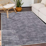 Tappeto per soggiorno Garvee, morbido, lavabile in lavatrice, antiscivolo, grigio moderno, 80x150 cm