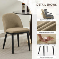 Set di 2 sedie imbottite Garvee, moderne, imbottite, schienale alto, gambe in legno, per sala da pranzo e cucina, 18,89 pollici, multicolore